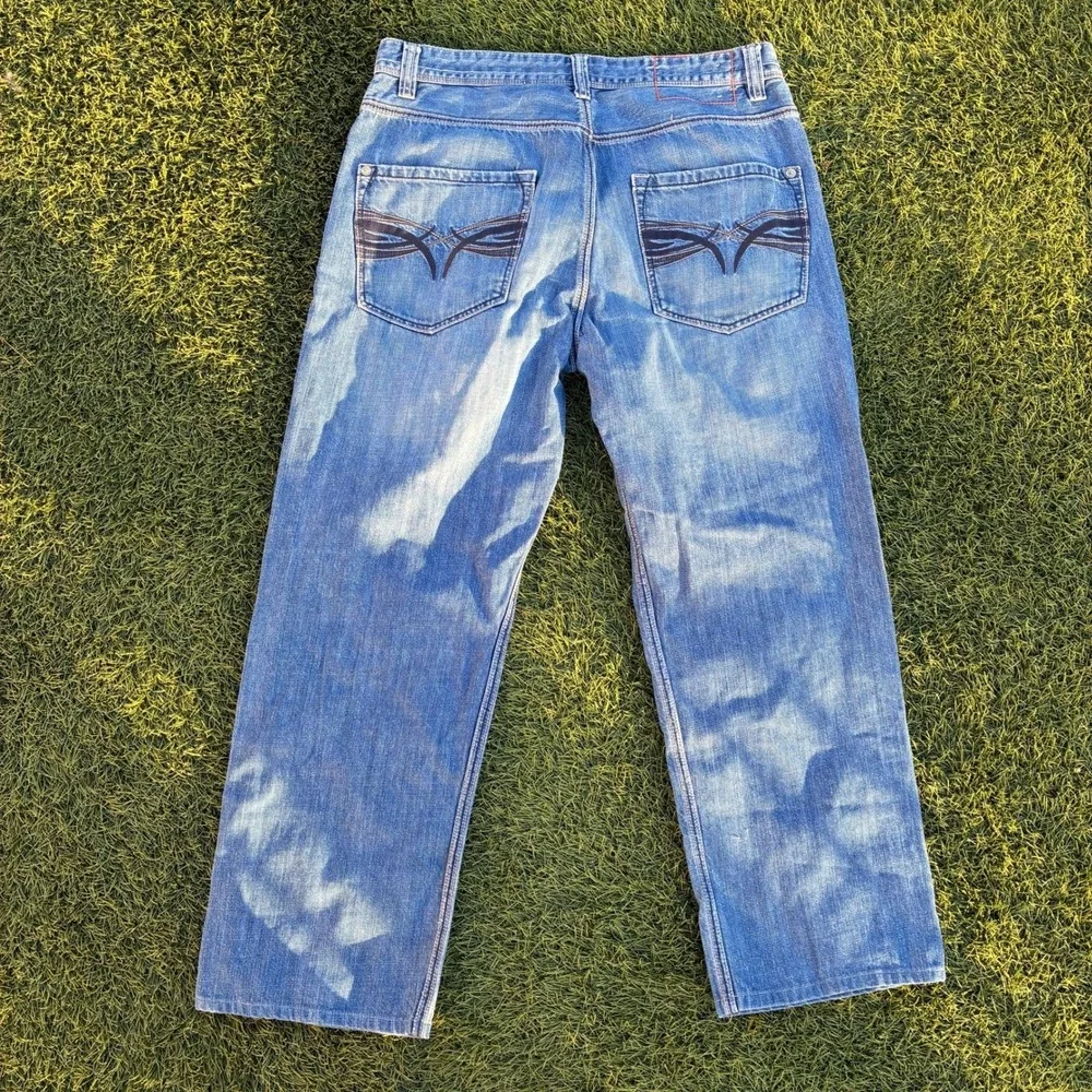 DKNY Jeans Mens 33x28 Straight Leg Denim Pants Blue Y2K Vintage Style Y2K 90s